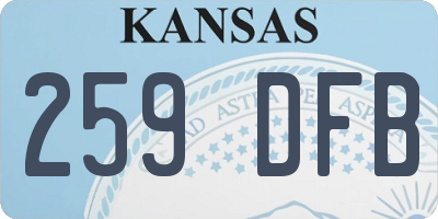 KS license plate 259DFB