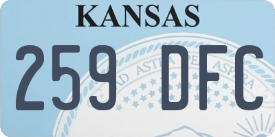KS license plate 259DFC