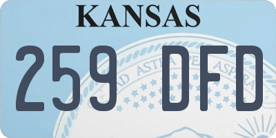 KS license plate 259DFD
