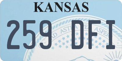 KS license plate 259DFI