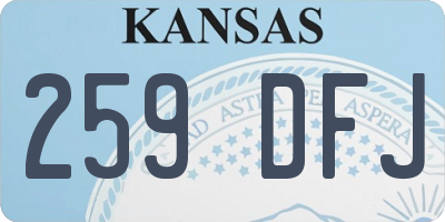 KS license plate 259DFJ
