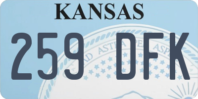 KS license plate 259DFK