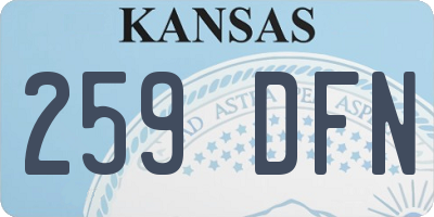 KS license plate 259DFN