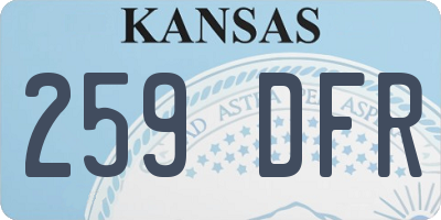KS license plate 259DFR