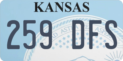 KS license plate 259DFS