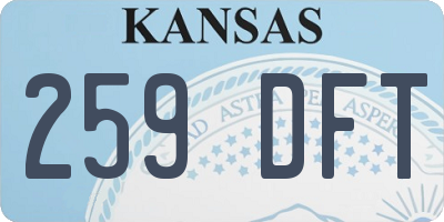 KS license plate 259DFT