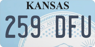 KS license plate 259DFU
