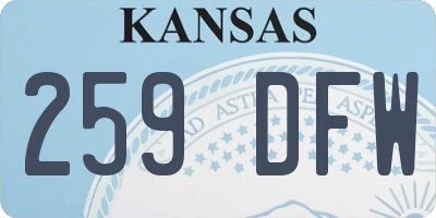 KS license plate 259DFW