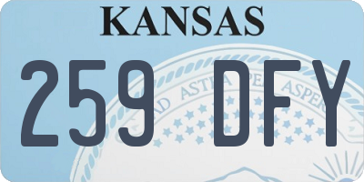 KS license plate 259DFY