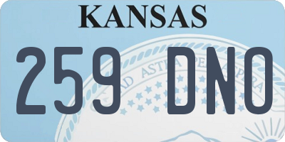 KS license plate 259DNO