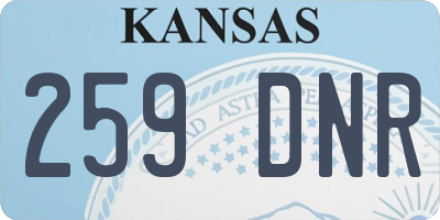 KS license plate 259DNR