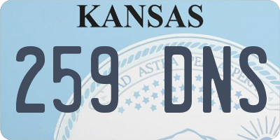 KS license plate 259DNS