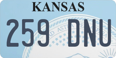 KS license plate 259DNU