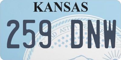 KS license plate 259DNW