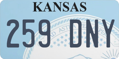 KS license plate 259DNY