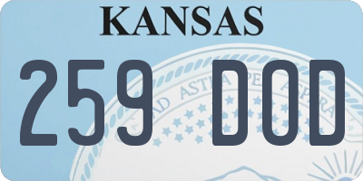 KS license plate 259DOD