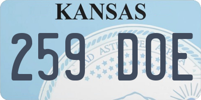 KS license plate 259DOE