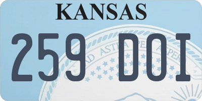 KS license plate 259DOI
