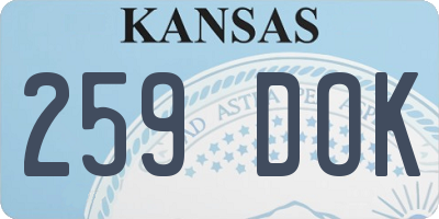 KS license plate 259DOK