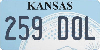 KS license plate 259DOL