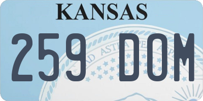 KS license plate 259DOM