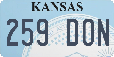 KS license plate 259DON