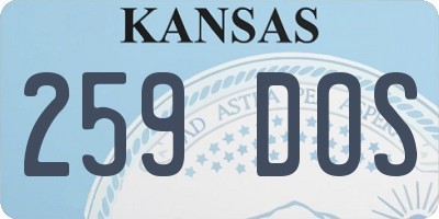 KS license plate 259DOS