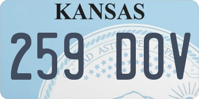 KS license plate 259DOV