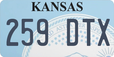 KS license plate 259DTX
