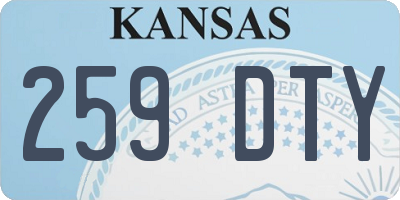 KS license plate 259DTY