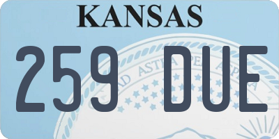 KS license plate 259DUE