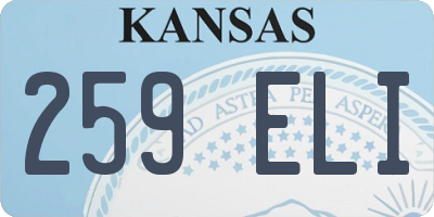 KS license plate 259ELI