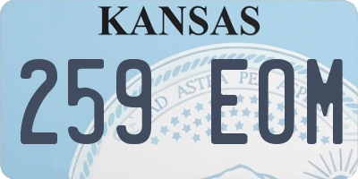 KS license plate 259EOM