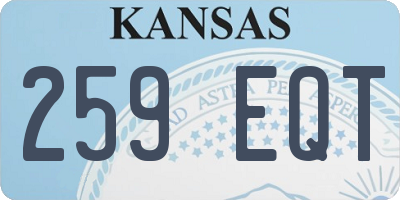 KS license plate 259EQT