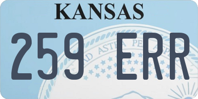 KS license plate 259ERR