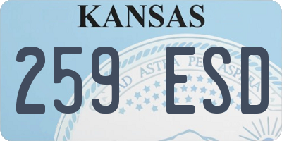 KS license plate 259ESD