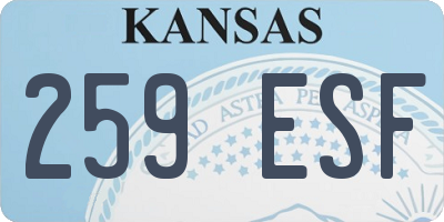 KS license plate 259ESF