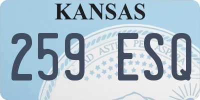 KS license plate 259ESQ