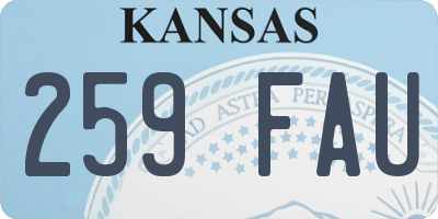 KS license plate 259FAU
