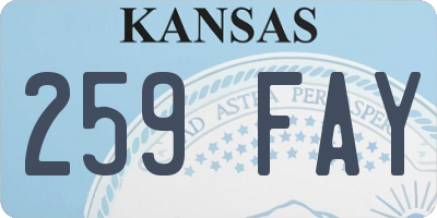 KS license plate 259FAY