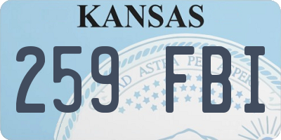 KS license plate 259FBI