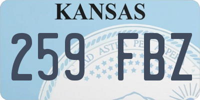 KS license plate 259FBZ