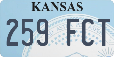 KS license plate 259FCT