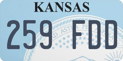 KS license plate 259FDD