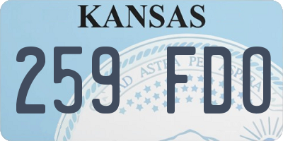 KS license plate 259FDO