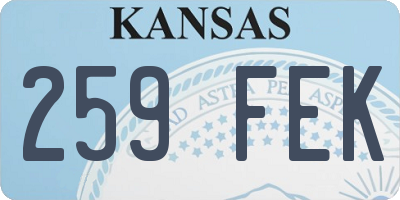 KS license plate 259FEK