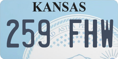 KS license plate 259FHW
