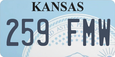 KS license plate 259FMW