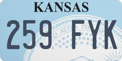 KS license plate 259FYK