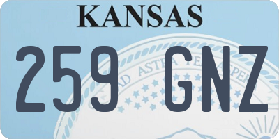 KS license plate 259GNZ